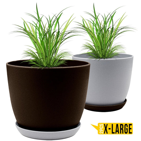 Revitalize Your Space with Extra Large Plant Pots: Two Vibrant Colors, Drainage, Ideal for Indoor Planters - Explore Multi-Packs for Plastic Planters