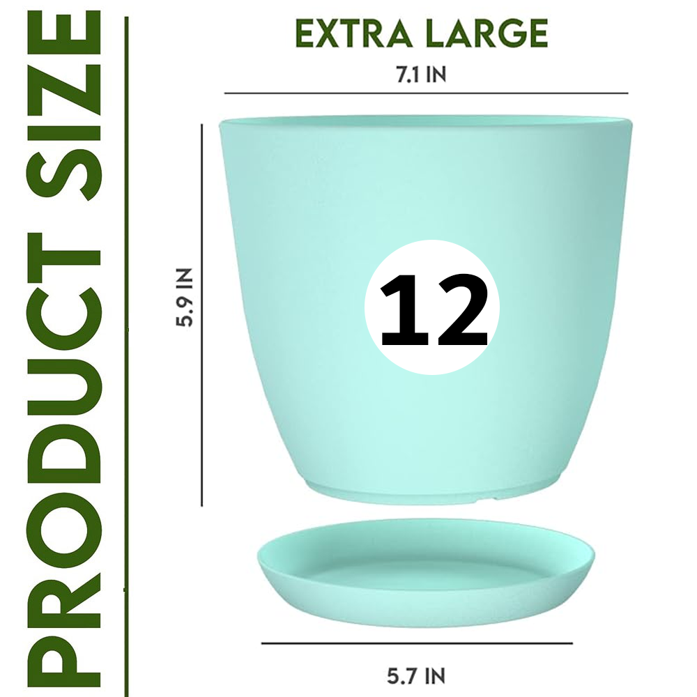 Revitalize Your Space with  Extra Large Plant Pots: Two Vibrant Colors, Drainage, Ideal for Indoor Planters - Explore Multi-Packs for Plastic Planters