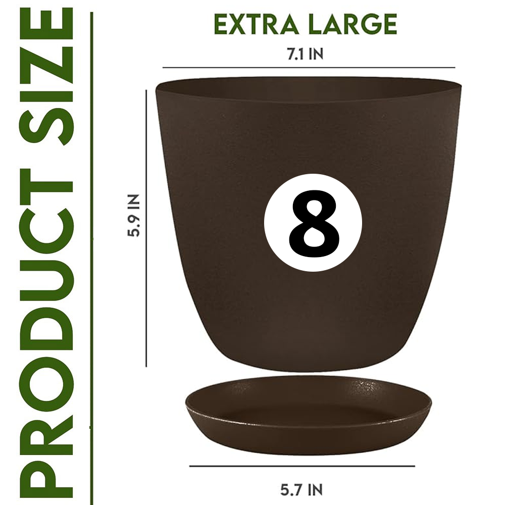 Revitalize Your Space with  Extra Large Plant Pots: Two Vibrant Colors, Drainage, Ideal for Indoor Planters - Explore Multi-Packs for Plastic Planters