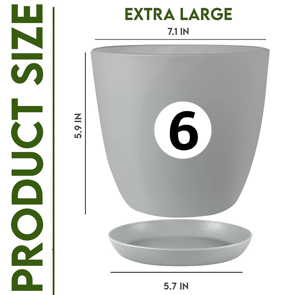 Revitalize Your Space with  Extra Large Plant Pots: Two Vibrant Colors, Drainage, Ideal for Indoor Planters - Explore Multi-Packs for Plastic Planters