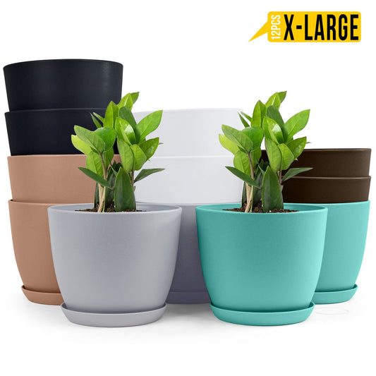 Extra Large Plant Pots Multi Colors with Drainage, Perfect for Indoor Planters