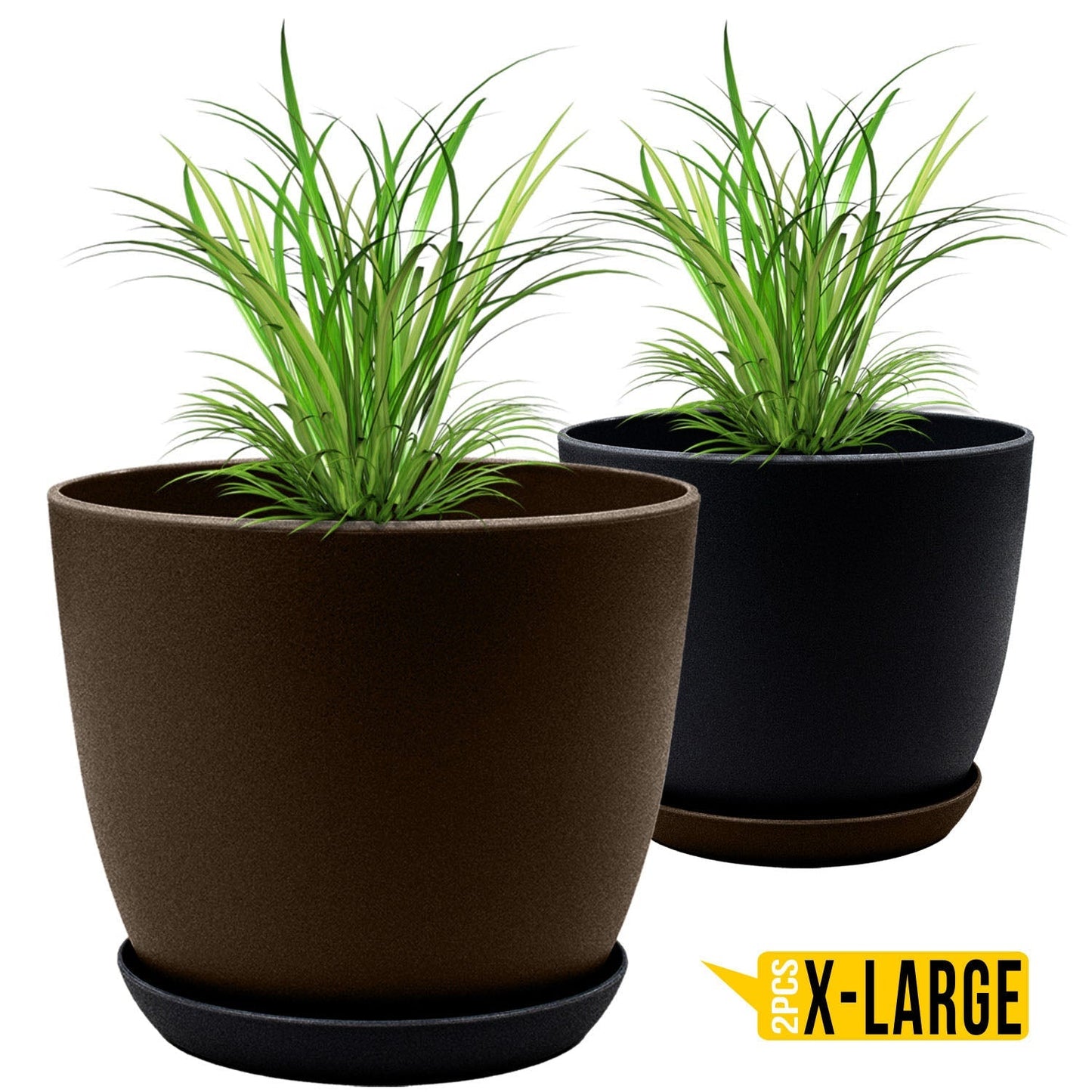 Extra Large Plant Pots with Drainage: Two Vibrant Colors, Ideal for Indoor Planters - Explore Multi-Packs for Plastic Planters