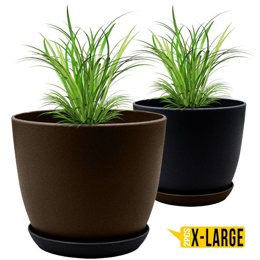 Extra Large Plant Pots with Drainage: Two Vibrant Colors, Ideal for Indoor Planters - Explore Multi-Packs for Plastic Planters