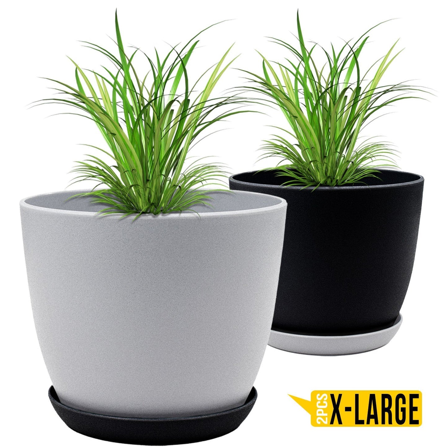 Extra Large Plant Pots with Drainage: Two Vibrant Colors, Ideal for Indoor Planters - Explore Multi-Packs for Plastic Planters