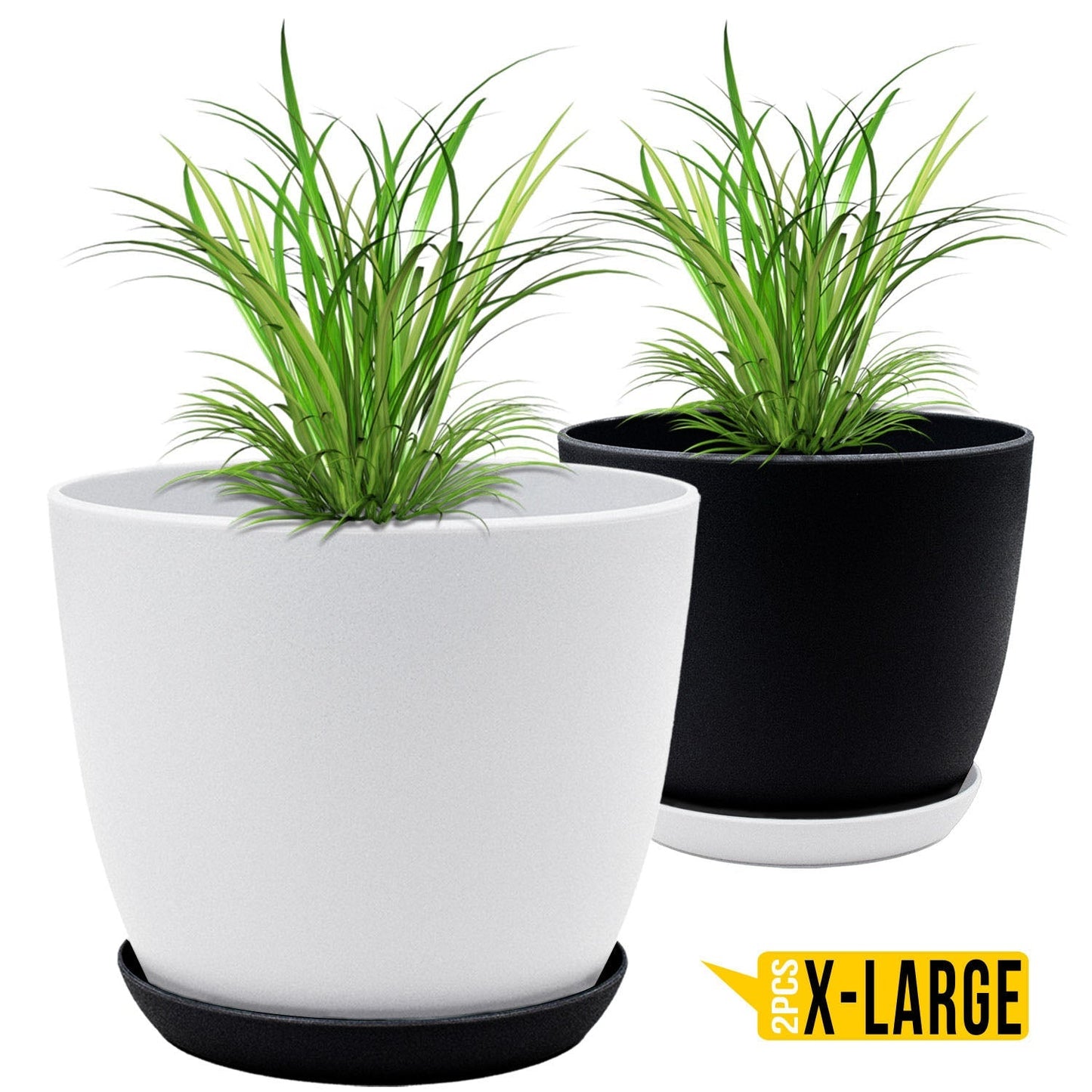 Extra Large Plant Pots with Drainage: Two Vibrant Colors, Ideal for Indoor Planters - Explore Multi-Packs for Plastic Planters