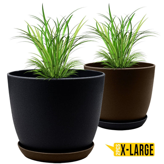 Elevate Your Space with Extra Large Plant Pots: Two Vibrant Colors, Drainage, Perfect for Indoor Planters - Explore Multi-Packs for Plastic Planters