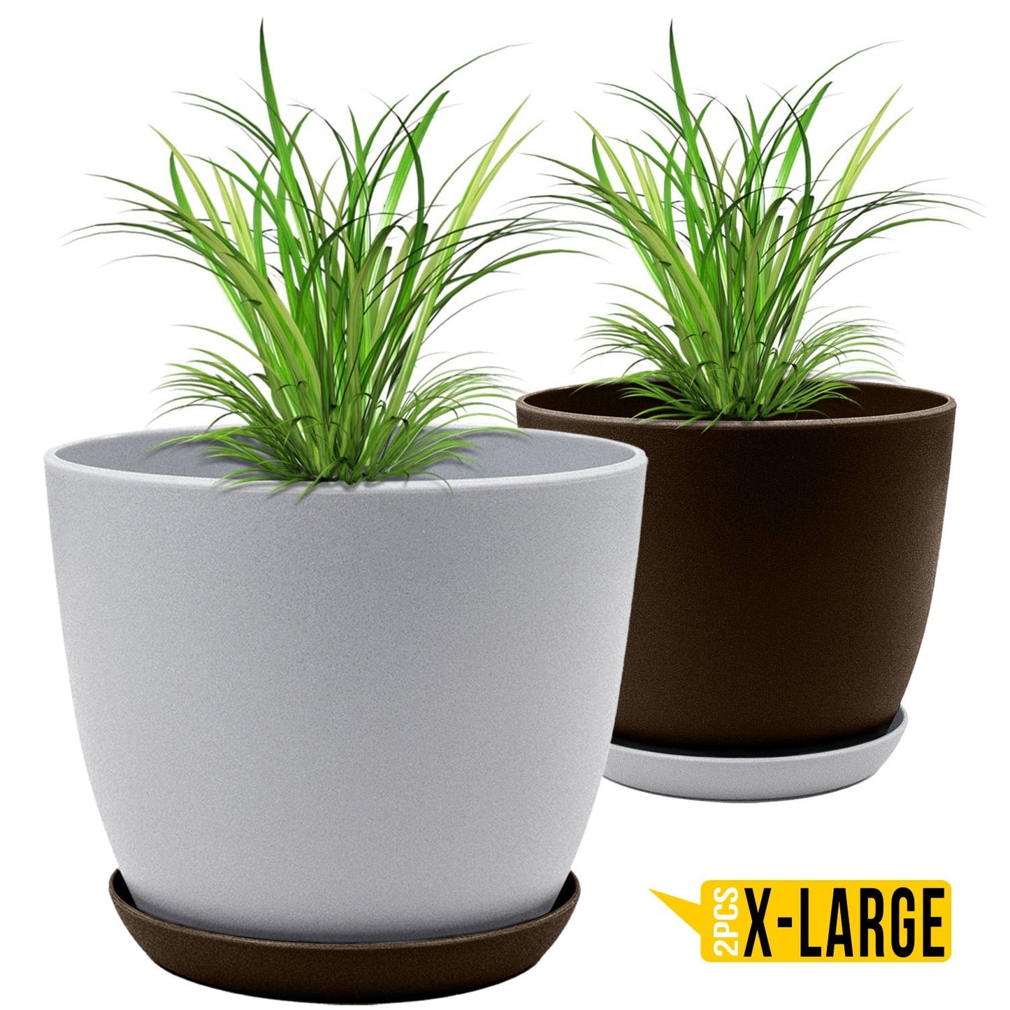 Elevate Your Space with Extra Large Plant Pots: Two Vibrant Colors, Drainage, Perfect for Indoor Planters - Explore Multi-Packs for Plastic Planters