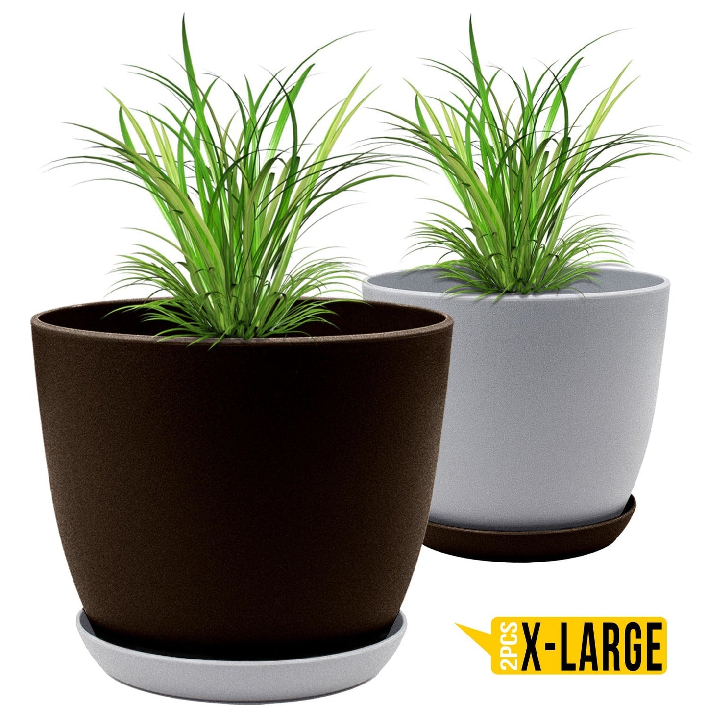 Revitalize Your Space with  Extra Large Plant Pots: Two Vibrant Colors, Drainage, Ideal for Indoor Planters - Explore Multi-Packs for Plastic Planters