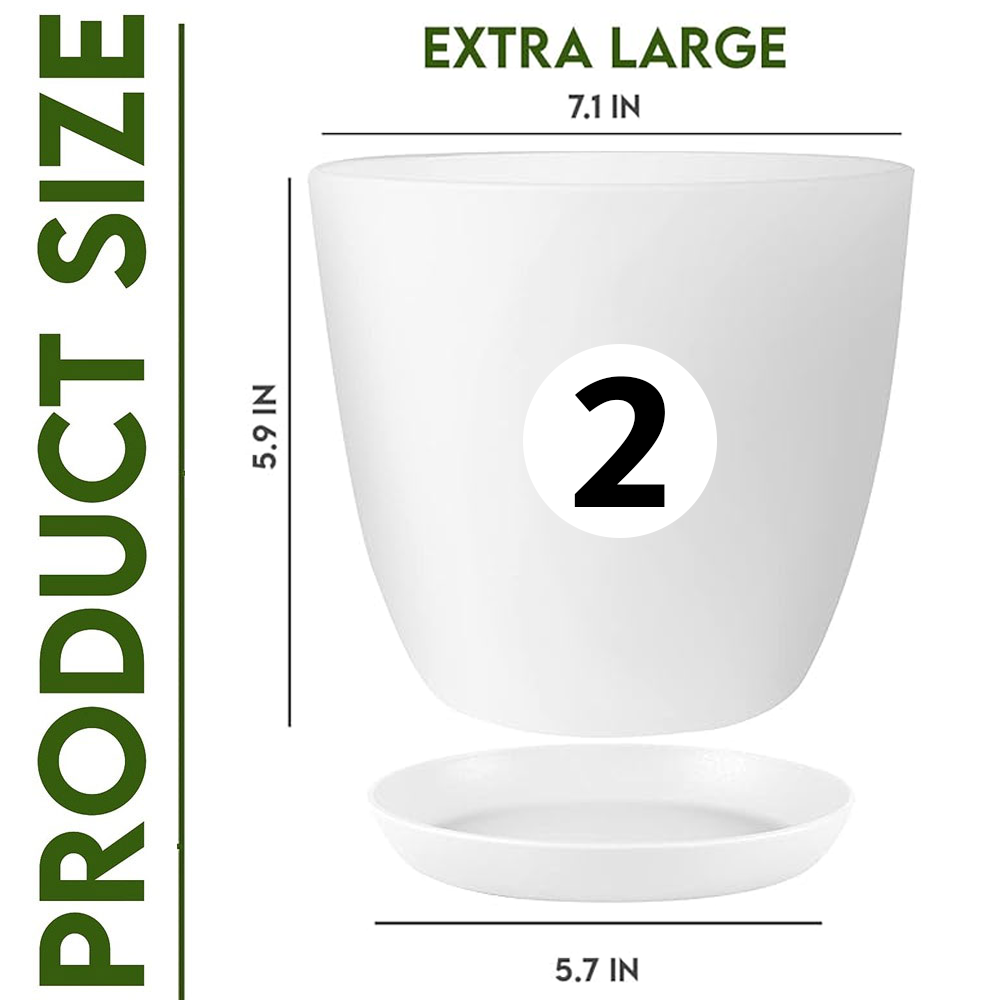 Elevate Your Space with Extra Large Plant Pots: Two Vibrant Colors, Drainage, Perfect for Indoor Planters - Explore Multi-Packs for Plastic Planters